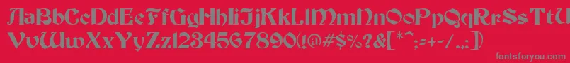 フォントWarlock1 – 赤い背景に灰色の文字