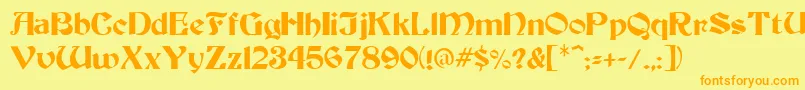 Warlock1 Font – Orange Fonts on Yellow Background