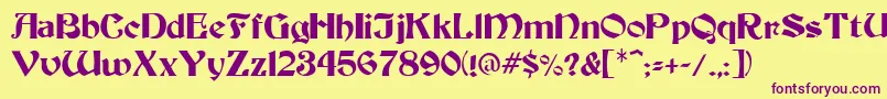 Warlock1 Font – Purple Fonts on Yellow Background