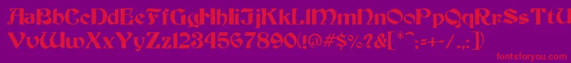 フォントWarlock1 – 紫の背景に赤い文字