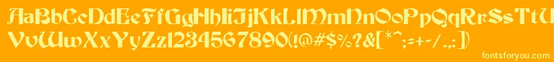Warlock1 Font – Yellow Fonts on Orange Background
