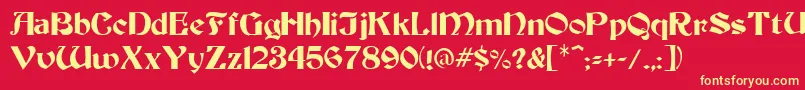 Warlock1 Font – Yellow Fonts on Red Background