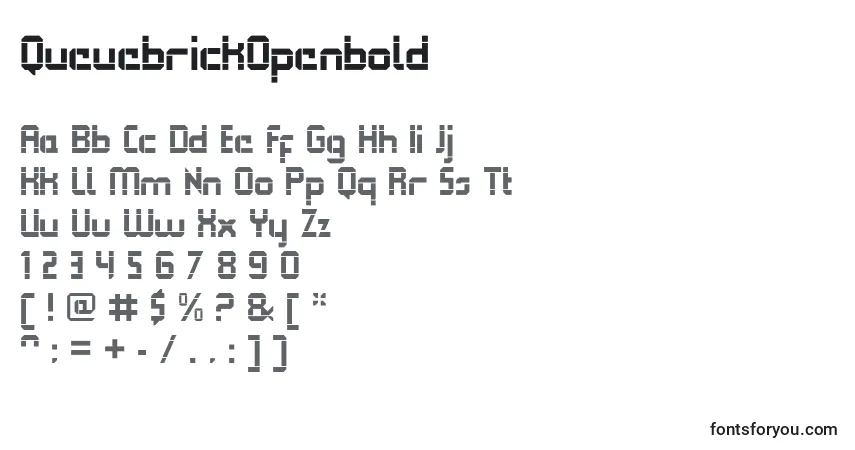 Fuente QueuebrickOpenbold - alfabeto, números, caracteres especiales