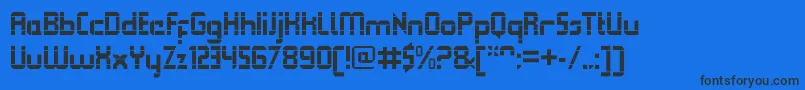 QueuebrickOpenbold Font – Black Fonts on Blue Background