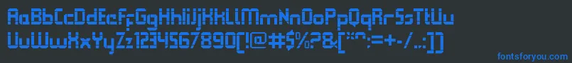 Шрифт QueuebrickOpenbold – синие шрифты на чёрном фоне