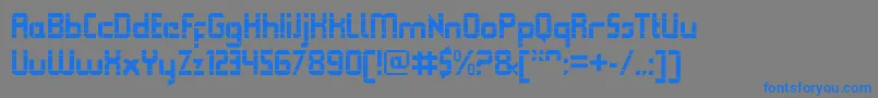 QueuebrickOpenbold-Schriftart – Blaue Schriften auf grauem Hintergrund