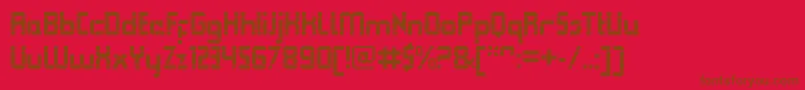 QueuebrickOpenbold Font – Brown Fonts on Red Background