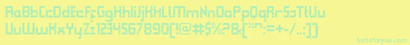 Czcionka QueuebrickOpenbold – zielone czcionki na żółtym tle