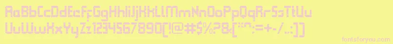 QueuebrickOpenbold Font – Pink Fonts on Yellow Background