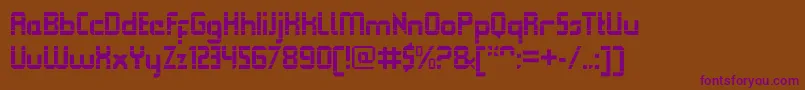 QueuebrickOpenbold Font – Purple Fonts on Brown Background