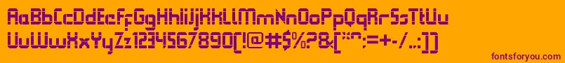 QueuebrickOpenbold Font – Purple Fonts on Orange Background