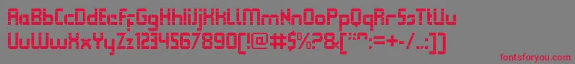 QueuebrickOpenbold Font – Red Fonts on Gray Background