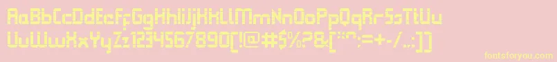 QueuebrickOpenbold-Schriftart – Gelbe Schriften auf rosa Hintergrund
