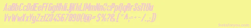 フォントSolesurvivor – ピンクのフォント、黄色の背景