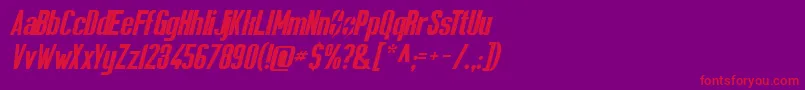 フォントSolesurvivor – 紫の背景に赤い文字