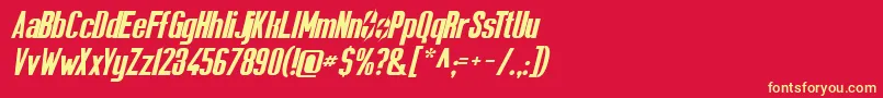 フォントSolesurvivor – 黄色の文字、赤い背景