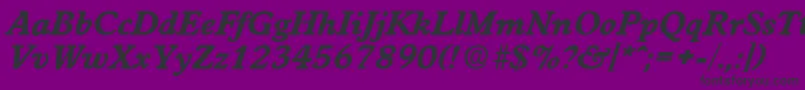 フォントWorchesterBoldita – 紫の背景に黒い文字