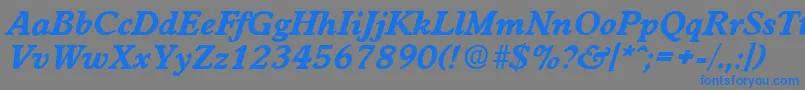 フォントWorchesterBoldita – 灰色の背景に青い文字