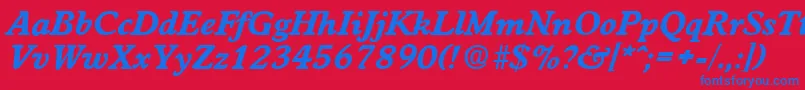 WorchesterBoldita Font – Blue Fonts on Red Background