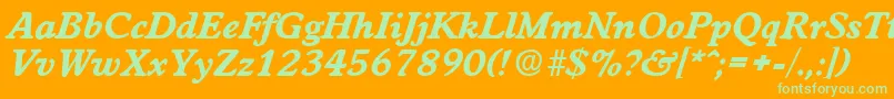 WorchesterBoldita Font – Green Fonts on Orange Background