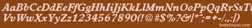 WorchesterBoldita Font – Pink Fonts on Brown Background