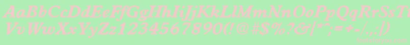 WorchesterBoldita-Schriftart – Rosa Schriften auf grünem Hintergrund