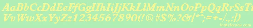 WorchesterBoldita Font – Yellow Fonts on Green Background