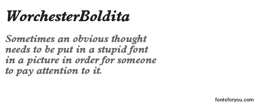 Review of the WorchesterBoldita Font