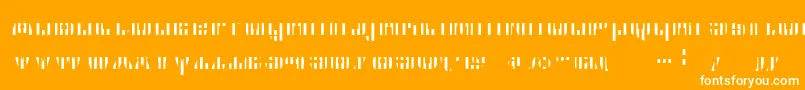 Cfb1AmericanPatriotSpangle2BoldItalic-Schriftart – Weiße Schriften auf orangefarbenem Hintergrund