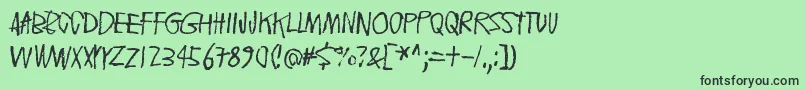 FloatingTinCan Font – Black Fonts on Green Background