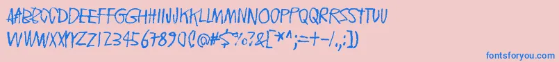 Шрифт FloatingTinCan – синие шрифты на розовом фоне