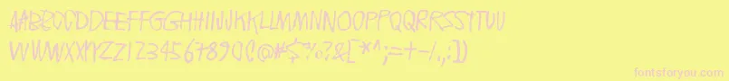 Czcionka FloatingTinCan – różowe czcionki na żółtym tle