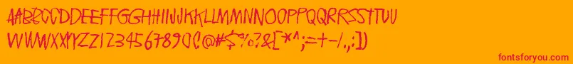 FloatingTinCan Font – Red Fonts on Orange Background