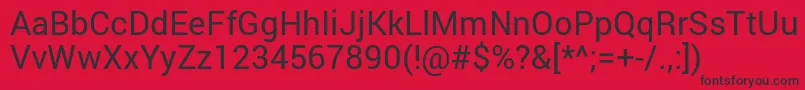 RobotoRegular Font – Black Fonts on Red Background