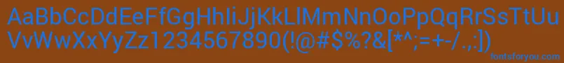 RobotoRegular Font – Blue Fonts on Brown Background