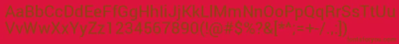 En savoir plus sur la police RobotoRegular Police RobotoRegular – polices brunes sur fond rouge