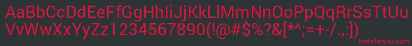 RobotoRegular Font – Red Fonts on Black Background