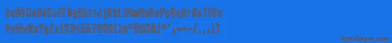 Chunk-Schriftart – Braune Schriften auf blauem Hintergrund