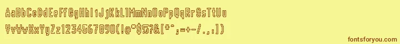 フォントChunk – 茶色の文字が黄色の背景にあります。