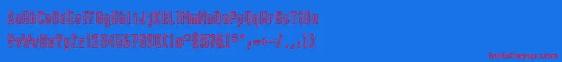 フォントChunk – 赤い文字の青い背景