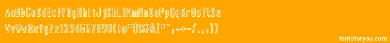 Chunk-Schriftart – Weiße Schriften auf orangefarbenem Hintergrund