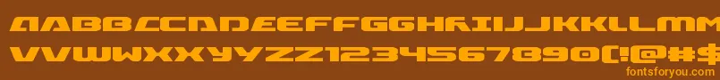 Iapetus-Schriftart – Orangefarbene Schriften auf braunem Hintergrund