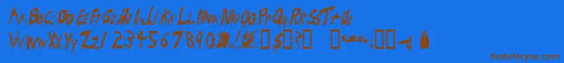 Bloodsuc Font – Brown Fonts on Blue Background