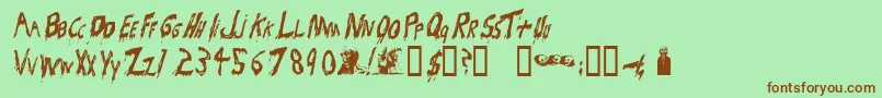 Bloodsuc Font – Brown Fonts on Green Background