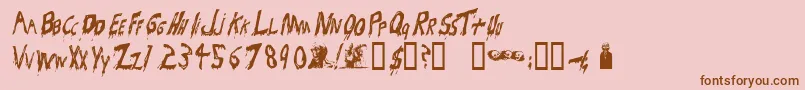 Bloodsuc Font – Brown Fonts on Pink Background