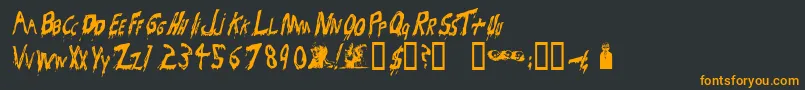 フォントBloodsuc – 黒い背景にオレンジの文字