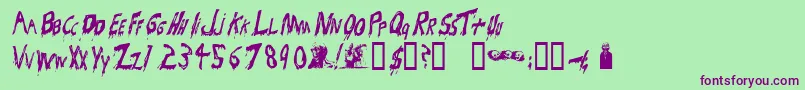 Bloodsuc Font – Purple Fonts on Green Background