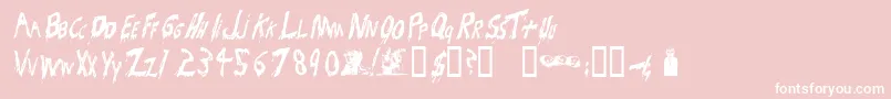 Bloodsuc Font – White Fonts on Pink Background