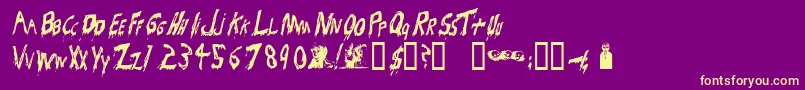 Bloodsuc Font – Yellow Fonts on Purple Background