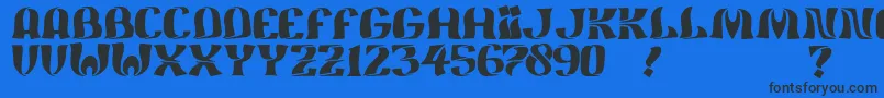 フォントJmhFeliz – 黒い文字の青い背景